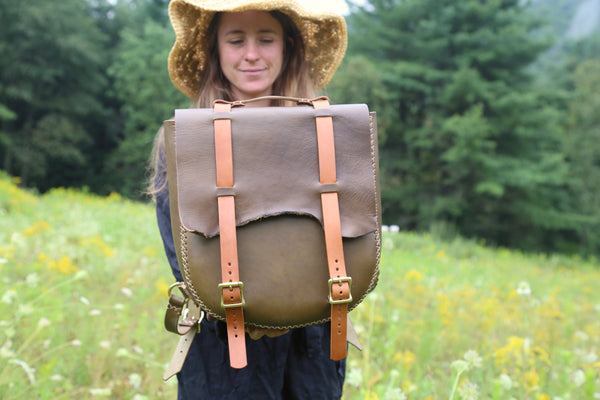 Olive Bridle Leather Backpack