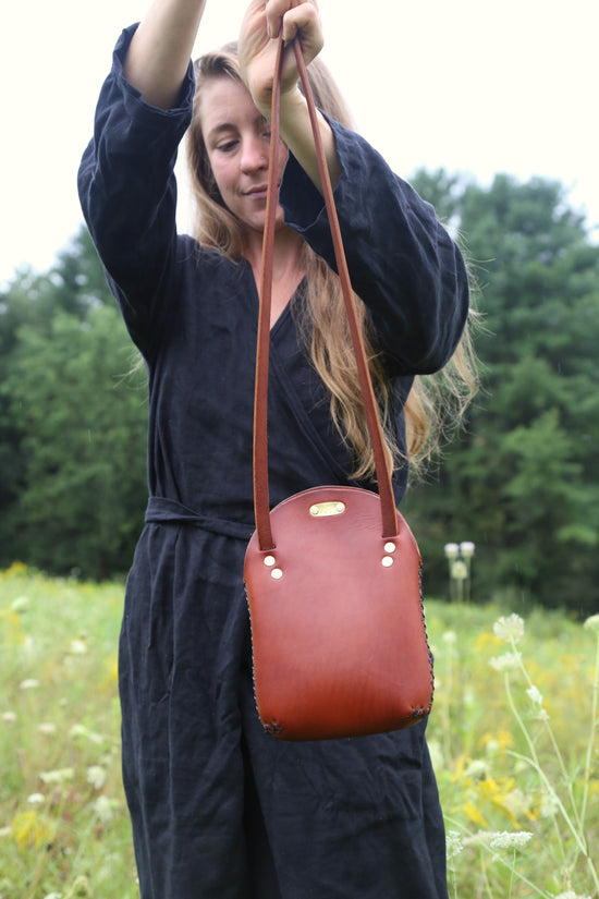 Load image into Gallery viewer, Cherrywood Red Minimalist Crossbody Bag
