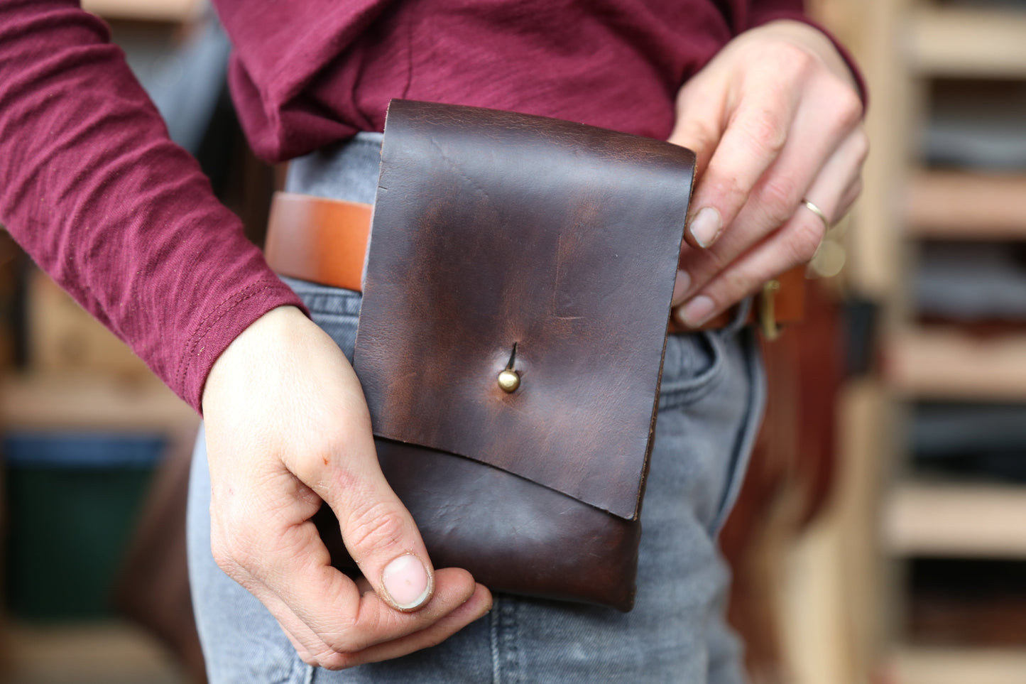 Load image into Gallery viewer, Brown Horween Leather Hip Pouch no.1
