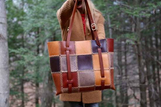Load image into Gallery viewer, Wide Patchwork Tote (Made to order)
