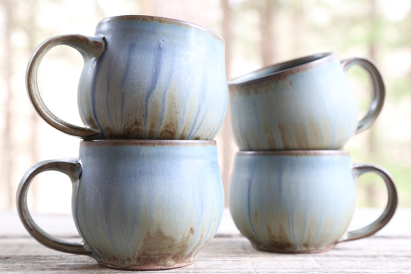 Pair of 16 oz. mugs in earthy blue glaze