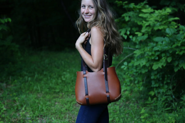 The Forest Tote in Ochre cordoban water buffalo