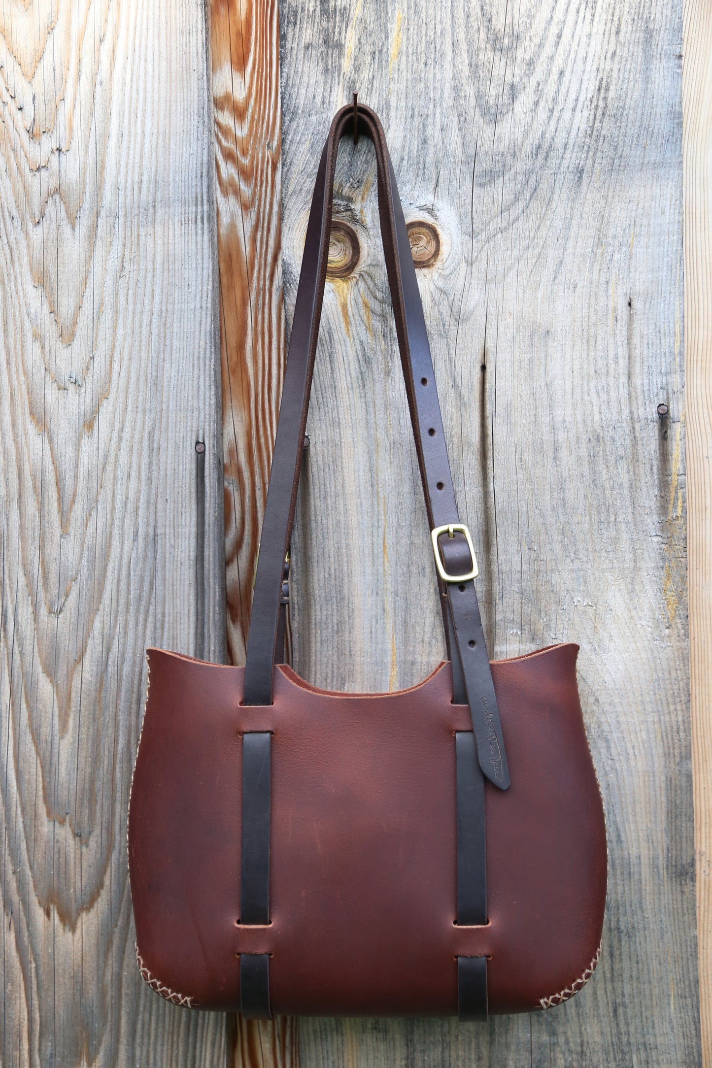 Load image into Gallery viewer, The Forest Tote in Brown cordoban water buffalo
