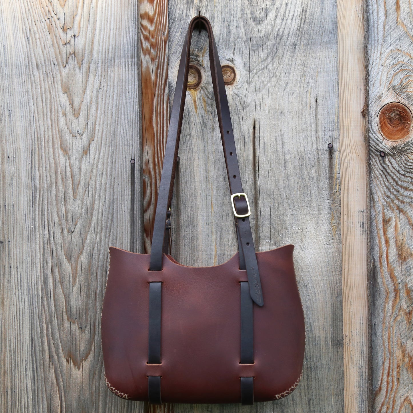 Load image into Gallery viewer, The Forest Tote in Brown cordoban water buffalo
