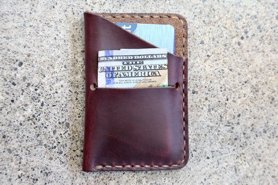 Burgundy credit card wallet