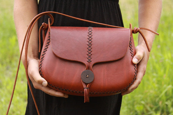 Small Leather Zipper Bag | Handmade Leather Purse | Crossbody Satchel – In  Blue Handmade