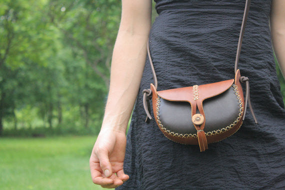 cherrywood patent leather handbag
